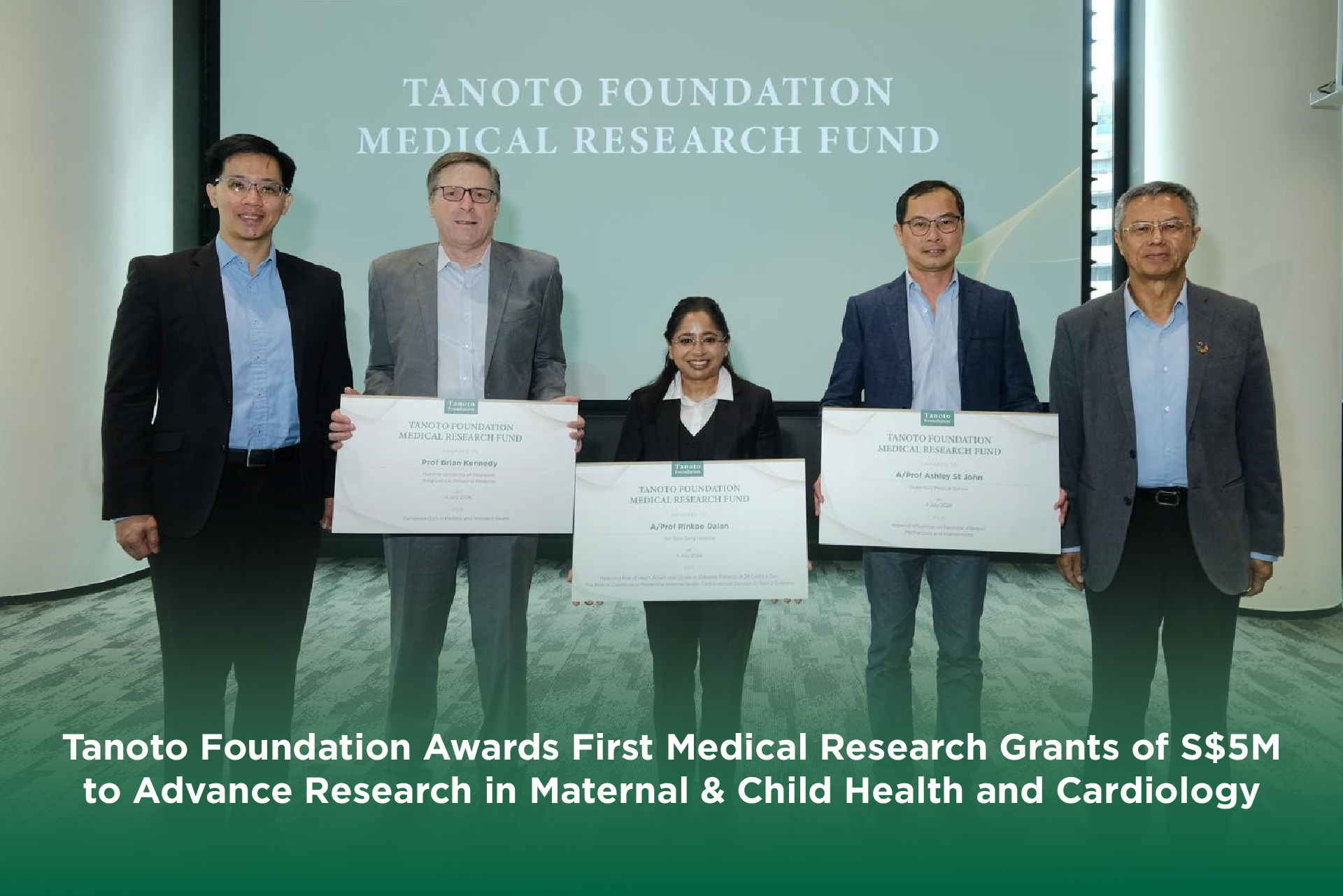 Tanoto Foundation Awards First Medical Research Grants of S$5M to Advance Research in Maternal & Child Health and Cardiology